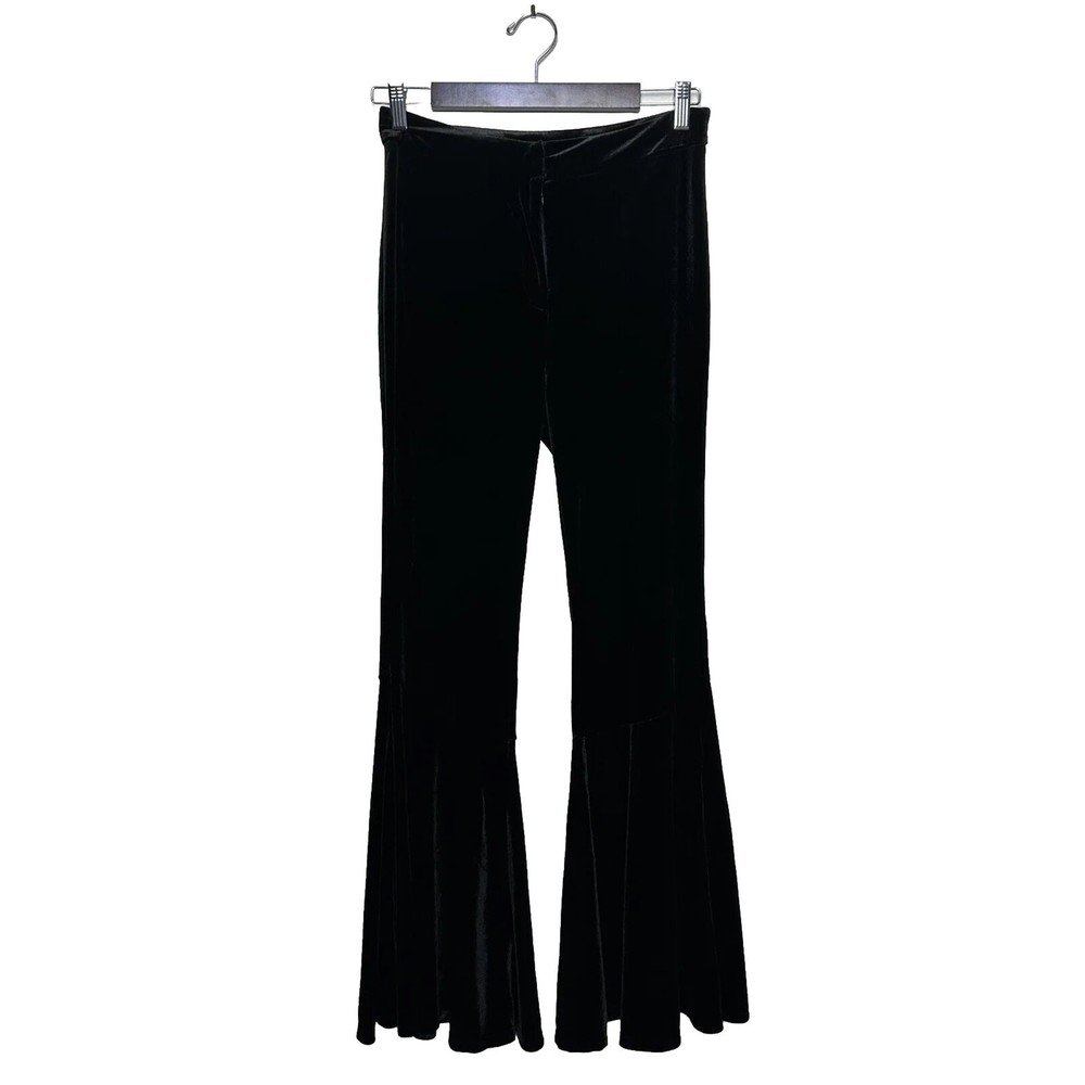 Torn By Ronny Kobo Bellbottom Boho Disco Party Pants Vintage Black Velvet Size S